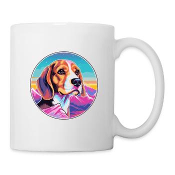 Beagle Kleiner Dufthund Hund Rasse Cartoon Kawaii - Tasse - Weiß - Rechts