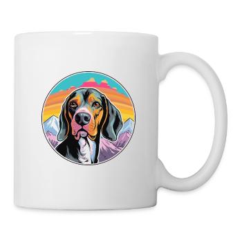 Noir et feu Virginie Foxhound chien race dessin animé - Mug blanc - blanc - Droite