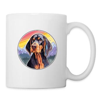 Noir et Tan Coonhound chien race Cartoon Kawaii W - Mug blanc - blanc - Droite