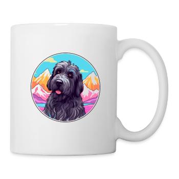 Terrier Russe Noir Race De Chien Cartoon Kawaii Wat - Mug blanc - blanc - Droite