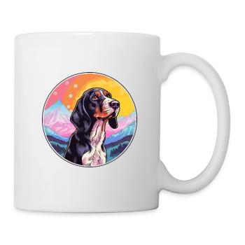 Bluetick Coonhound Dog Breed Cartoon Kawaii Waterc - Mug - white - Right