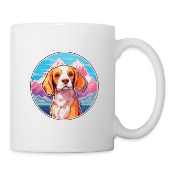 Brittany Spaniel Dog Breed Cartoon Kawaii Watercol - Mug - white - Right