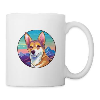 Carolina race de chien dessin animé Kawaii aquarelle - Mug blanc - blanc - Droite