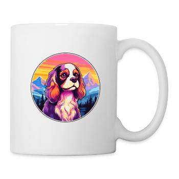 Cavalier King Charles Spaniel Dog Breed Cartoon Ka - Mug - white - Right