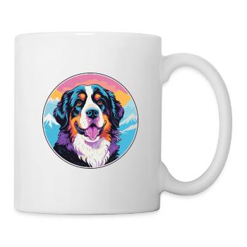 Bernese Mountain Dog Breed Cartoon Kawaii Watercol - Mug - white - Right