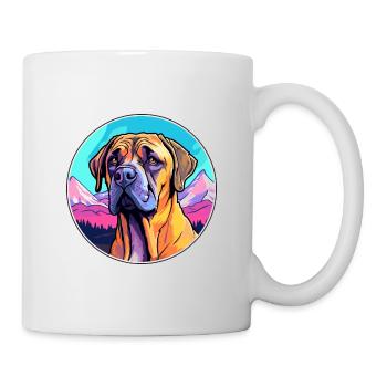 Boerboel Dog Breed Cartoon Kawaii Watercolor - Mug - white - Right