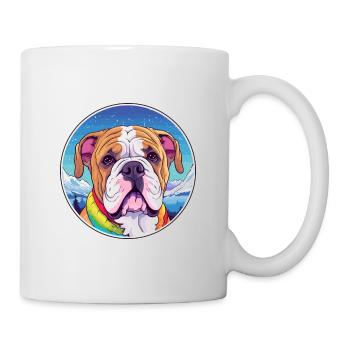 Bulldogge Hund Rasse Cartoon Kawaii Aquarell - Tasse - Weiß - Rechts