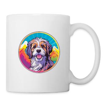 Catalan Sheepdog Dog Breed Cartoon Kawaii Watercol - Mug - white - Right