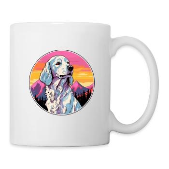 English Setter Dog Breed Cartoon Kawaii Watercolor - Mug - white - Right