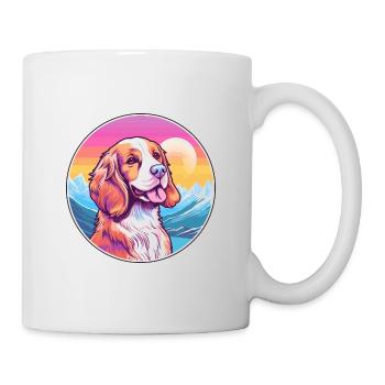Français Bretagne chien race Cartoon Kawaii Watercolo - Mug blanc - blanc - Droite