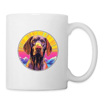 Allemand à poil court Pointer chien race Cartoon Kawai - Mug blanc - blanc - Droite