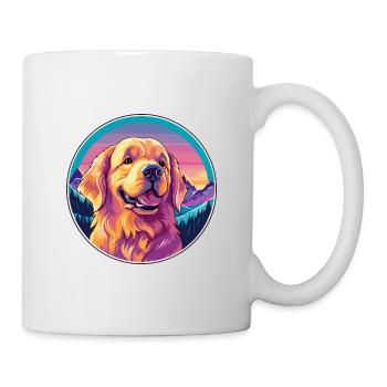 Golden Retriever Dog Breed Cartoon Kawaii Watercol - Mug - white - Right