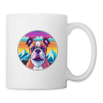 Bull Arabe Dog Race Cartoon Kawaii Aquarelle - Mug blanc - blanc - Droite