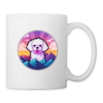 Bichon Frise chien race Cartoon Kawaii aquarelle - Mug blanc - blanc - Droite