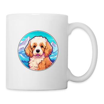 Cavapoo Dog Breed Cartoon Kawaii Watercolor - Mug - white - Right
