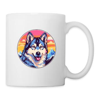 Tchécoslovaque chien-loup chien race dessin animé kawaii Wate - Mug blanc - blanc - Droite