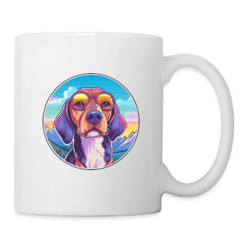 Deutsche Bracke Hunderasse Cartoon Kawaii Watercolo - Tasse - Weiß - Rechts