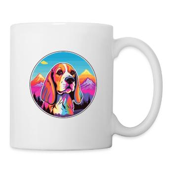 Finnish Hound Dog Breed Cartoon Kawaii Watercolor - Mug - white - Right