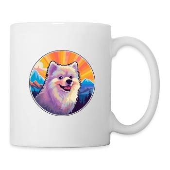German Spitz Dog Breed Cartoon Kawaii Watercolor - Mug - white - Right