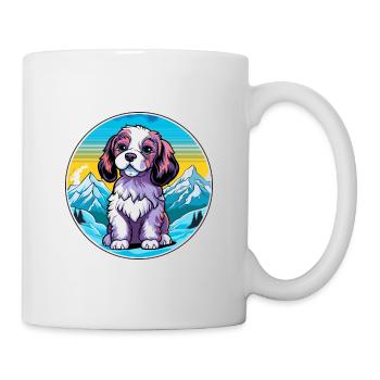 Grand Anglo Français Blanc Et Noir Race De Chien Carto - Mug blanc - blanc - Droite