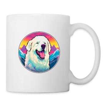 Great Pyrenees Dog Breed Cartoon Kawaii Watercolor - Mug - white - Right