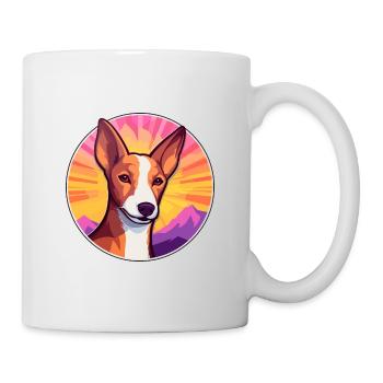 Ibizan Hound Dog Breed Cartoon Kawaii Watercolor - Mug - white - Right