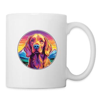 Setter irlandais chien race dessin animé Kawaii aquarelle - Mug blanc - blanc - Droite