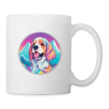 Cesky Fousek chien race dessin animé Kawaii aquarelle - Mug blanc - blanc - Droite