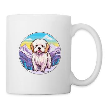 Coton De Tuléar Race De Chien Cartoon Kawaii Watercolo - Mug blanc - blanc - Droite