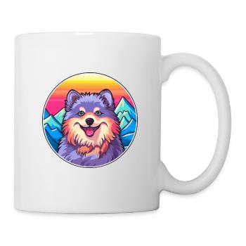 Finnish Lapphund Dog Breed Cartoon Kawaii Watercol - Mug - white - Right
