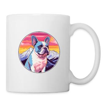 Bouledogue Français chien race Cartoon Kawaii aquarelle - Mug blanc - blanc - Droite