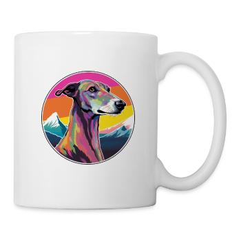Galgo Español Hunderasse Cartoon Kawaii Aquarell - Tasse - Weiß - Rechts