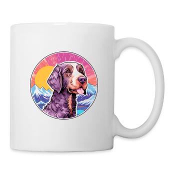 German Wirehaired Pointer Dog Breed Cartoon Kawaii - Mug - white - Right