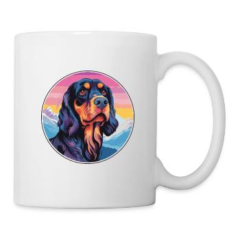 Gordon Setter chien race dessin animé Kawaii aquarelle - Mug blanc - blanc - Droite