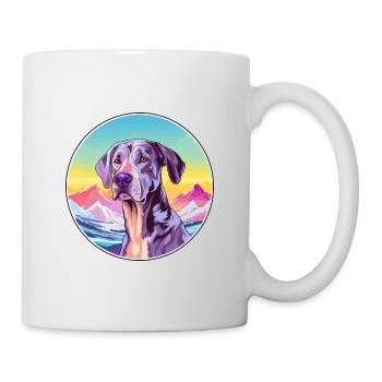 Große Dogge Hunderasse Cartoon Kawaii Aquarell - Tasse - Weiß - Rechts