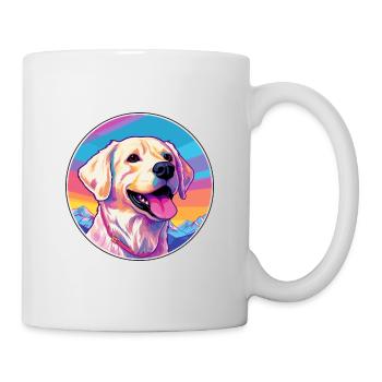 Grande race de chien des Pyrénées Cartoon Kawaii aquarelle - Mug blanc - blanc - Droite