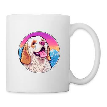 Clumber Spaniel Dog Breed Cartoon Kawaii Watercolo - Mug - white - Right