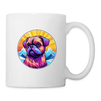Griffon Bruxellois Chien Race Cartoon Kawaii Waterc - Mug blanc - blanc - Droite
