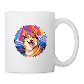 Chien de berger islandais race de chien dessin animé Kawaii Waterc - Mug blanc - blanc - Droite