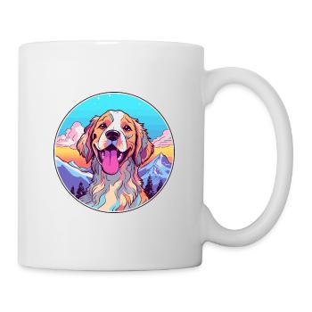 Koolie chien race dessin animé Kawaii aquarelle - Mug blanc - blanc - Droite