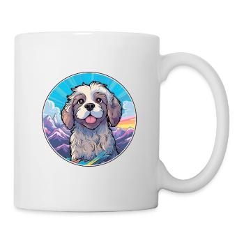 Griffon Bleu De Gascogne Race De Chien Cartoon Kawaii - Mug blanc - blanc - Droite
