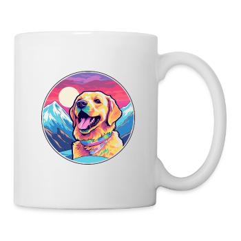 Hokkaido Ken Dog Breed Cartoon Kawaii Watercolor - Mug - white - Right