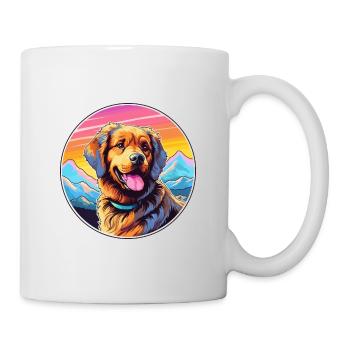 Hovawart chien race dessin animé Kawaii aquarelle - Mug blanc - blanc - Droite
