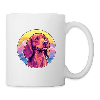 Irlandais rouge Setter chien race Cartoon Kawaii Watercol - Mug blanc - blanc - Droite