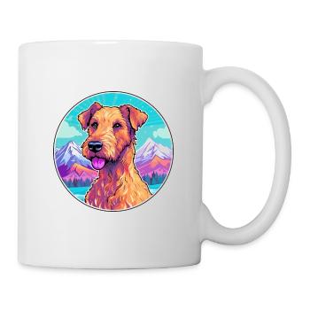 Irish Terrier chien race Cartoon Kawaii aquarelle - Mug blanc - blanc - Droite