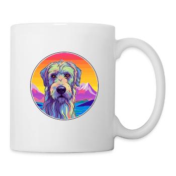 Irish Wolfhound chien race dessin animé Kawaii Watercolo - Mug blanc - blanc - Droite