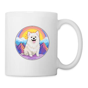 Spitz japonais chien race dessin animé Kawaii aquarelle - Mug blanc - blanc - Droite
