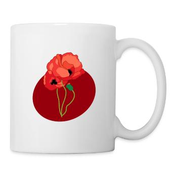 Coquelicots dans un cercle - Mug blanc - blanc - Droite