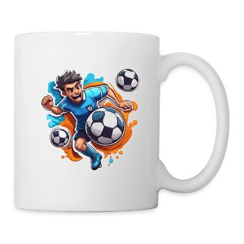 Fußballer / Fußball / Spielfeld / Mannschaft - Tasse - Weiß - Rechts