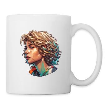 Femme / Dame / Blonde / Jolie / Féminine / Féminine - Mug blanc - blanc - Droite